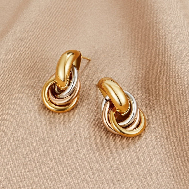 Pendientes colgantes tricolores
