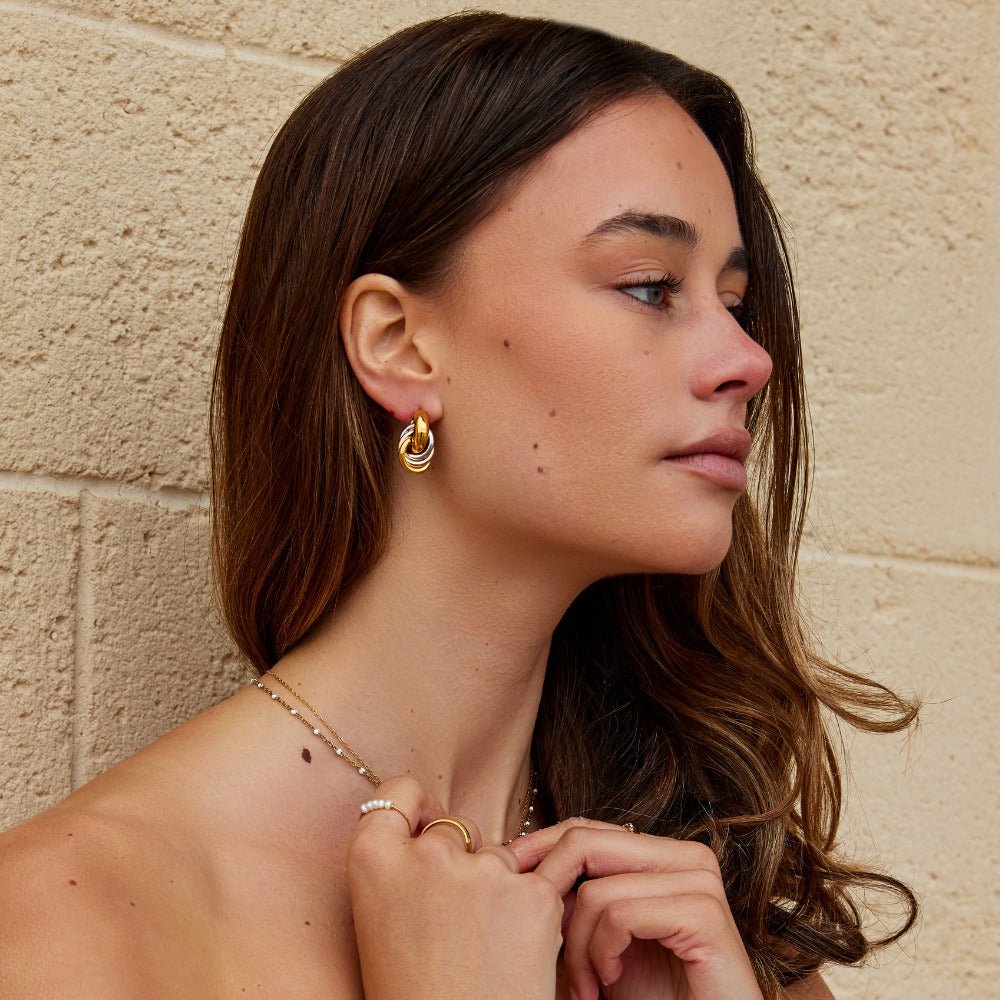Pendientes colgantes tricolores