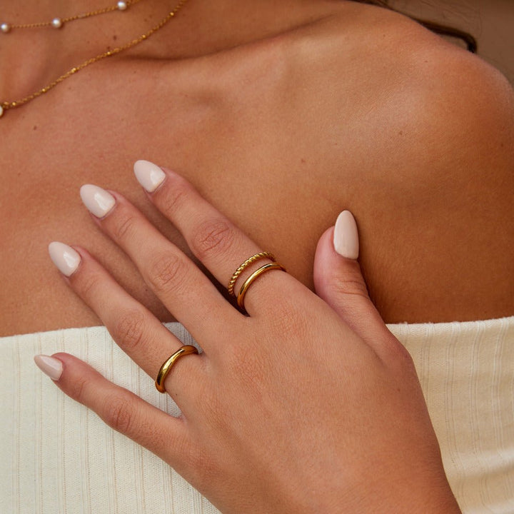 Anillo trenzado Tyra dorado