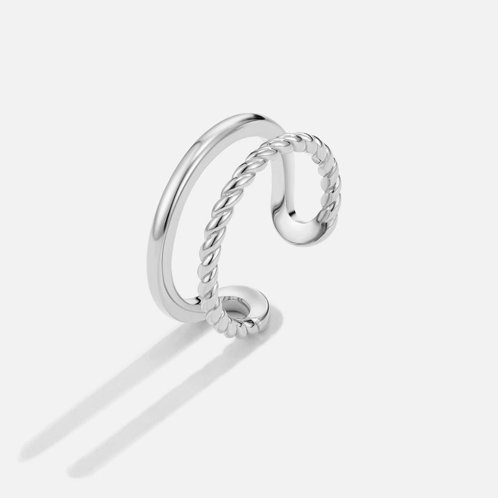 Anillo trenzado Tyra plateado