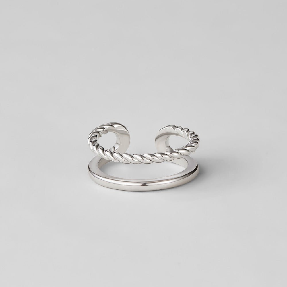 Anillo trenzado Tyra plateado