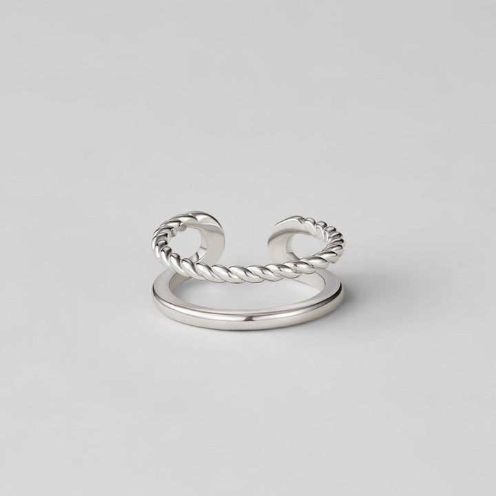 Anillo trenzado Tyra plateado
