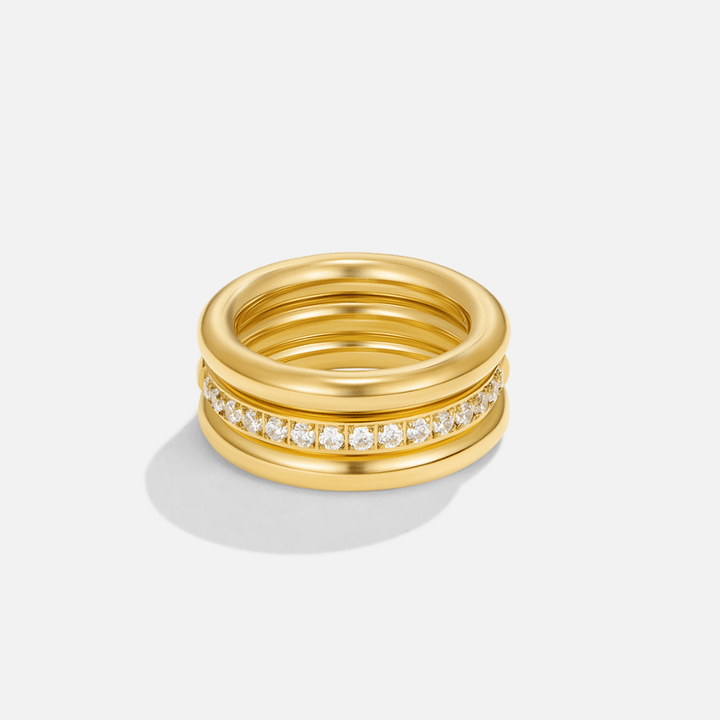 Anillo set Vana trio oro y cristal