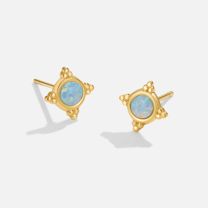 Pendientes vintage azul ópalo