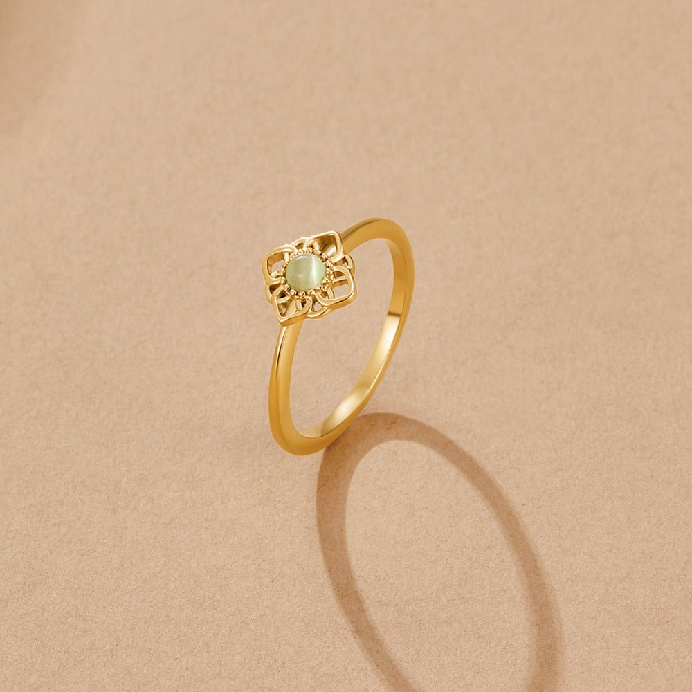 Anillo vintage lotus flor ópalo
