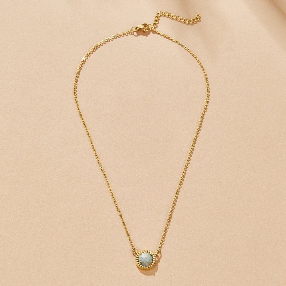 Collar Vintage redondo de amazonita