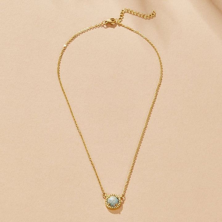 Collar Vintage redondo de amazonita