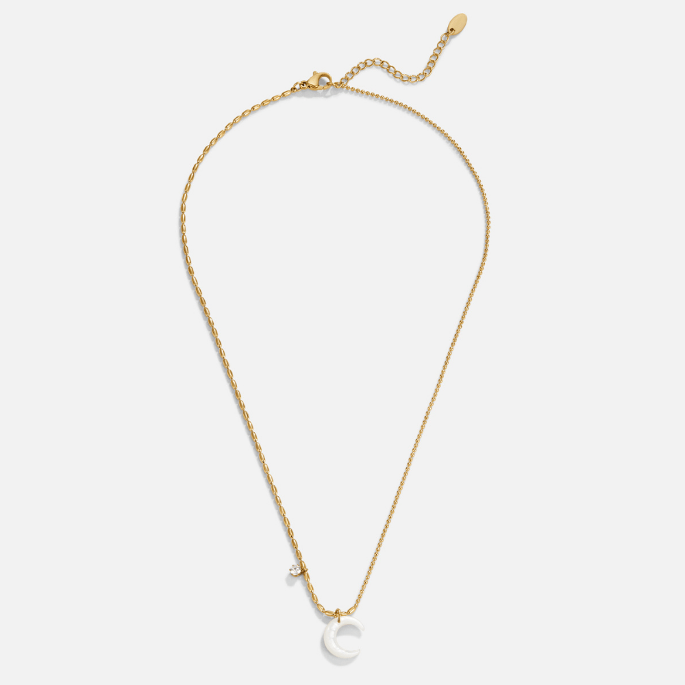 Collar con colgante de luna blanca