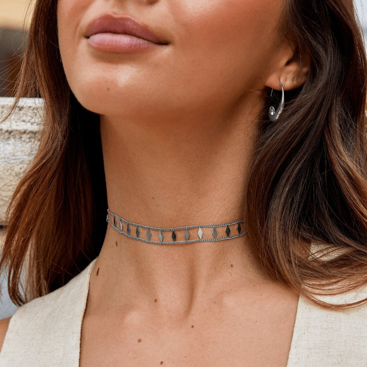 Collar plateado Zara